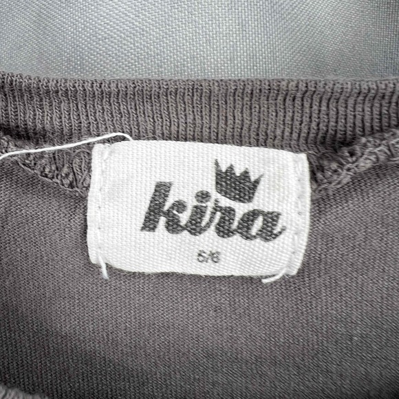 KIRA Organic Gray Short Sleeve Sloth Print Cotton Unisex T-Shirt Size 6 - Picture 4 of 6